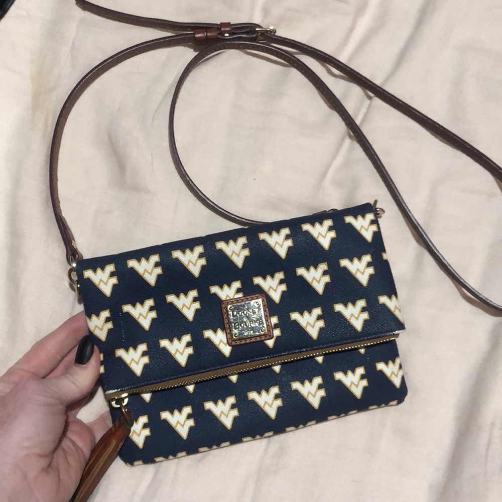 Dooney and Bourke pebbled leather fold over zip crossbody